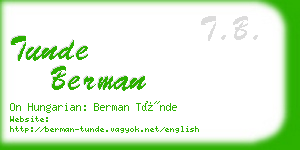 tunde berman business card